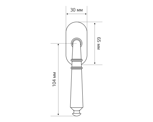 Ручка оконная Extreza Classic PETRA 304 HW матовая латунь F02 Ручка оконная Extreza Classic PETRA 304 HW матовая латунь F02