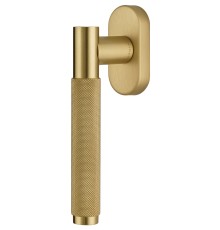 Ручка оконная Extreza Classic TUBA 126 HW матовая латунь глянец F07 / кольцо матовая латунь F02