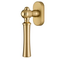 Ручка оконная Extreza DEZI-HW-F07-F01-F02 (DEZI 309) матовая латунь глянец / латунь / кольцо матовая латунь