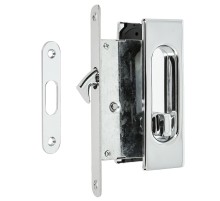 Комплект ручек с замком купе Extreza P401-WC под сантехническую завертку, полированный хром F04