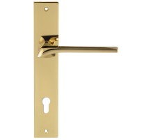Дверная ручка на планке Extreza ERICA-PL13-CYL-85-F06-PVD (ERICA 119) полированная латунь PVD