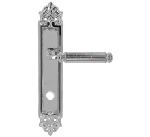 Дверная ручка Extreza BENITO (Бенито) 307 на планке PL02 полированный хром F04 сантехническая завертка WC