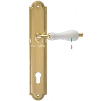Дверная ручка Extreza DANA (Дана) 305 на планке PL03 CYL полированная латунь F01
