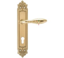 Дверная ручка Extreza MIREL (Мирель) 316 на планке PL02 CYL полированная латунь F01