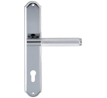 Дверная ручка на планке под цилиндр Extreza Classic TUBA 126 PL01-CYL-85 полированный хром F04