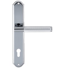 Дверная ручка на планке под цилиндр Extreza Classic TUBA 126 PL01-CYL-85 полированный хром F04