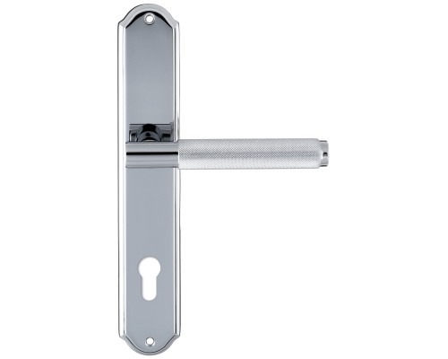 Дверная ручка на планке под цилиндр Extreza Classic TUBA 126 PL01-CYL-85 полированный хром F04