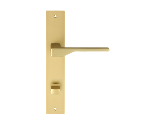 Дверная ручка на планке Extreza Hi-Tech ADONA 122 PL13-WC-96 матовая латунь F02 Дверная ручка на планке Extreza Hi-Tech ADONA 122 PL13-WC-96 матовая латунь F02