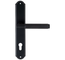 Дверная ручка на планке под цилиндр Extreza Classic TUBA 126 PL01-CYL-85 черный матовый F22