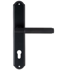 Дверная ручка на планке под цилиндр Extreza Classic TUBA 126 PL01-CYL-85 черный матовый F22