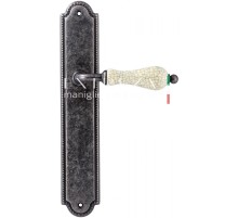 Дверная ручка Extreza DANA CRACKLE (Дана Кракле) 306 на планке PL03 античное серебро F45