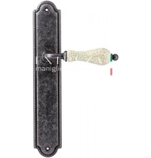 Дверная ручка Extreza DANA CRACKLE (Дана Кракле) 306 на планке PL03 античное серебро F45