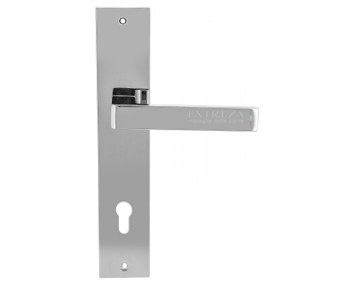 Дверная ручка на планке Extreza ENZO-PL11-CYL85-F04 (ENZO 117) полированный хром Дверная ручка на планке Extreza ENZO-PL11-CYL85-F04 (ENZO 117) полированный хром