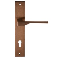 Дверная ручка на планке Extreza Hi-Tech ADONA 122 PL13-CYL-85 медь F09 покрытие PVD