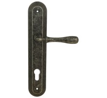 Дверная ручка Extreza CARRERA (Каррера) 321 на планке PL05 CYL античное серебро F45