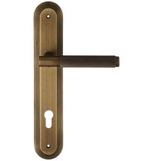 Дверная ручка на планке под цилиндр Extreza Classic TUBA 126 PL05-CYL-85 матовая бронза F03