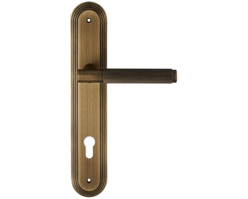 Дверная ручка на планке под цилиндр Extreza Classic TUBA 126 PL05-CYL-85 матовая бронза F03
