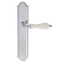 Дверная ручка Extreza DANA CRACKLE (Дана кракле) 306 на планке PL03 полированный хром F04