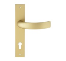 Дверная ручка на планке Extreza CASCATA-PL13-CYL-85-F02 (CASCATA 140) матовая латунь