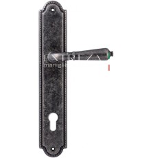 Дверная ручка на планке под цилиндр Extreza Classic PETRA 304 PL03-CYL-85 античное серебро F45