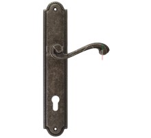 Дверная ручка Extreza LINA (Лина) 313 на планке PL03 CYL античное серебро F45