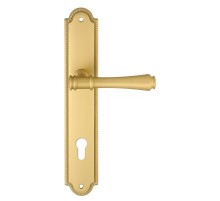 Дверная ручка Extreza PIERO (Пиеро) 326 на планке PL03 матовая латунь F02 под цилиндровый механизм CYL