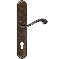 Дверная ручка Extreza LINA (Лина) 313 на планке PL01 CYL античная бронза F23