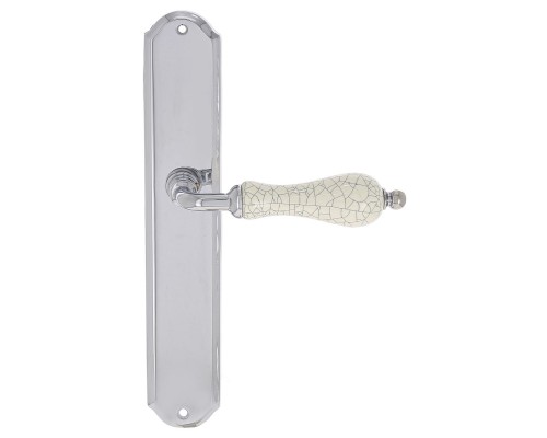 Дверная ручка Extreza DANA CRACKLE (Дана кракле) 306 на планке PL01 полированный хром F04 Дверная ручка Extreza DANA CRACKLE (Дана кракле) 306 на планке PL01 полированный хром F04