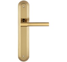 Дверная ручка Extreza NUVO 125 на планке PL05 полированная латунь / матовая латунь F01 без доп. запирания PASS