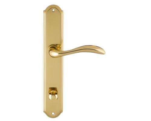 Дверная ручка на планке Extreza FLEXA-PL01-WC-96-F01 (FLEXA 335) полированная латунь Дверная ручка на планке Extreza FLEXA-PL01-WC-96-F01 (FLEXA 335) полированная латунь