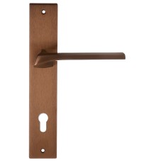 Дверная ручка на планке Extreza ERICA-PL13-CYL-85-F09-PVD (ERICA 119) медь покрытие PVD