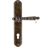 Дверная ручка Extreza DANIEL (Даниел) 308 на планке PL01 CYL античная бронза F23