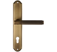 Дверная ручка на планке под цилиндр Extreza Classic TUBA 126 PL01-CYL-85 матовая бронза F03