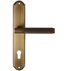 Дверная ручка на планке под цилиндр Extreza Classic TUBA 126 PL01-CYL-85 матовая бронза F03
