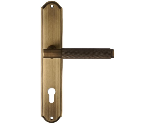 Дверная ручка на планке под цилиндр Extreza Classic TUBA 126 PL01-CYL-85 матовая бронза F03