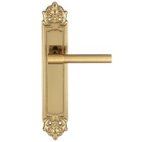 Дверная ручка Extreza NUVO 125 на планке PL02 матовая латунь / латунь F01