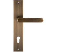 Дверная ручка на планке Extreza Hi-Tech AQUA 113 PL11-CYL-85 матовая бронза F03