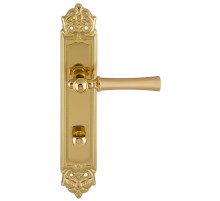 Дверная ручка на планке Extreza DEZI 309 PL02-WC-96-F07-F01 матовая латунь глянец / латунь / планка латунь