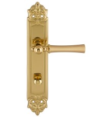 Дверная ручка на планке Extreza DEZI 309 PL02-WC-96-F07-F01 матовая латунь глянец / латунь / планка латунь