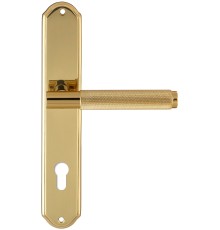 Дверная ручка на планке под цилиндр Extreza Classic TUBA 126 PL01-CYL-85 полированная латунь F01