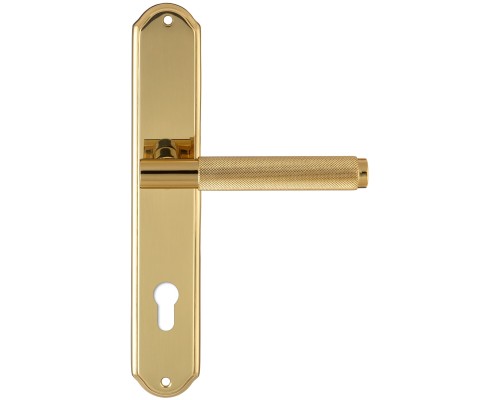 Дверная ручка на планке под цилиндр Extreza Classic TUBA 126 PL01-CYL-85 полированная латунь F01