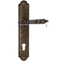 Дверная ручка Extreza LEON (Леон) 303 на планке PL03 CYL античная бронза F23