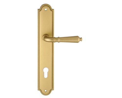 Дверная ручка на планке под цилиндр Extreza Classic PETRA 304 PL03-CYL-85 матовая латунь F02 Дверная ручка на планке под цилиндр Extreza Classic PETRA 304 PL03-CYL-85 матовая латунь F02