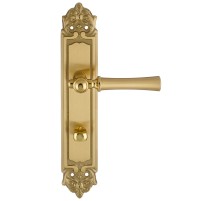 Дверная ручка на планке Extreza DEZI 309 PL02-WC-96-F07-F01-F07 матовая латунь глянец / латунь / планка матовая латунь глянец