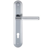 Дверная ручка на планке под цилиндр Extreza Classic TUBA 126 PL05-CYL-85 полированный хром F04