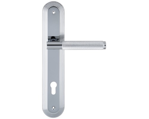 Дверная ручка на планке под цилиндр Extreza Classic TUBA 126 PL05-CYL-85 полированный хром F04