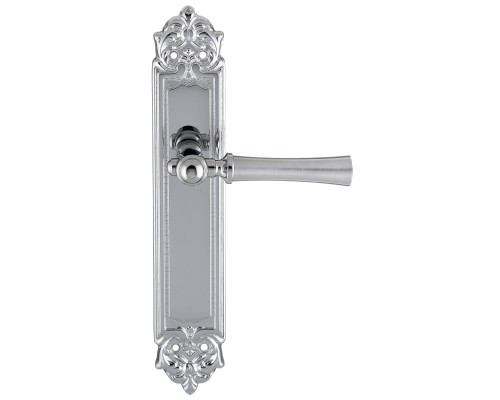 Дверная ручка на планке Extreza DEZI 309 PL02-F05-F04 матовый хром / хром / планка хром Дверная ручка на планке Extreza DEZI 309 PL02-F05-F04 матовый хром / хром / планка хром