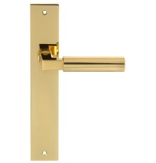 Дверная ручка на планке Extreza STEM-PL13-F01-F06 (STEM 135) полированная латунь / латунь PVD