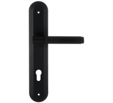 Дверная ручка на планке под цилиндр Extreza Classic TUBA 126 PL05-CYL-85 черный матовый F22