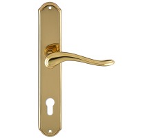 Дверная ручка Extreza ARIANA (Ариана) 333 на планке PL01 полированная латунь F01 под цилиндровый механизм CYL